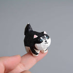 Load image into Gallery viewer, Gohobi hand crafted wooden husky dog ornaments
