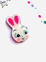Load image into Gallery viewer, Retro spring easter bunny statement brooch by Rosie Rose Parker
