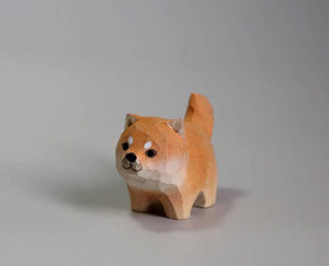 Gohobi Hand crafted wooden Shiba Inu dog ornament
