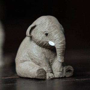 Gohobi Handmade elephant ornaments Tea pet ceramic