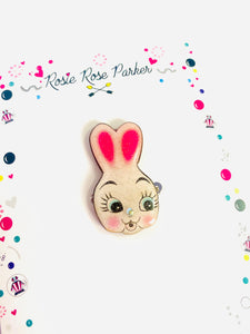 Retro spring easter bunny statement brooch by Rosie Rose Parker