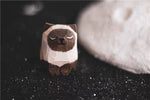 Load image into Gallery viewer, Gohobi hand crafted wooden brown white cat ornaments
