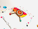 Load image into Gallery viewer, Atomic retro clock statement brooch by Rosie Rose Parker
