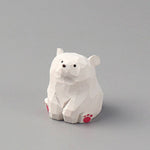 Load image into Gallery viewer, Gohobi handcrafted Wooden Bear Ornament - White
