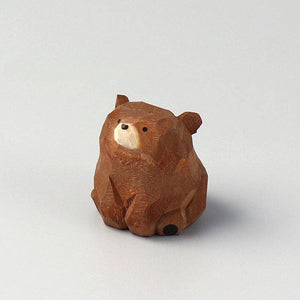 Gohobi handcrafted Wooden Bear Ornament - Brown