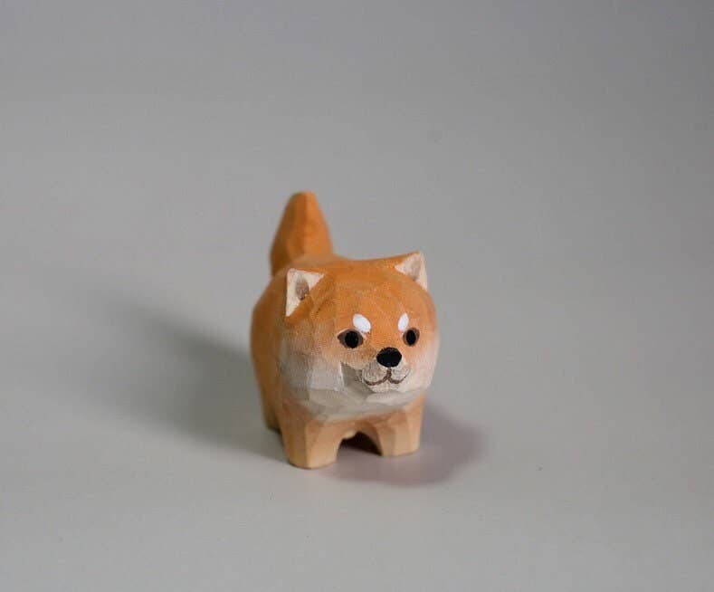 Gohobi Hand crafted wooden Shiba Inu dog ornament