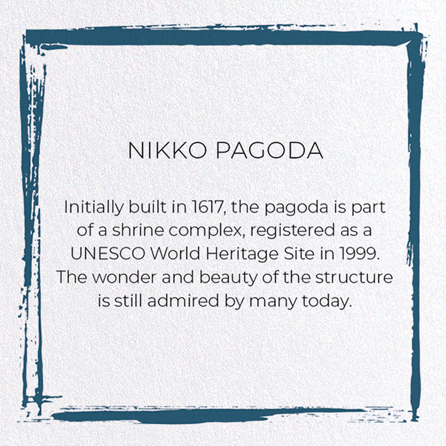 NIKKO PAGODA: Japanese Greeting Card