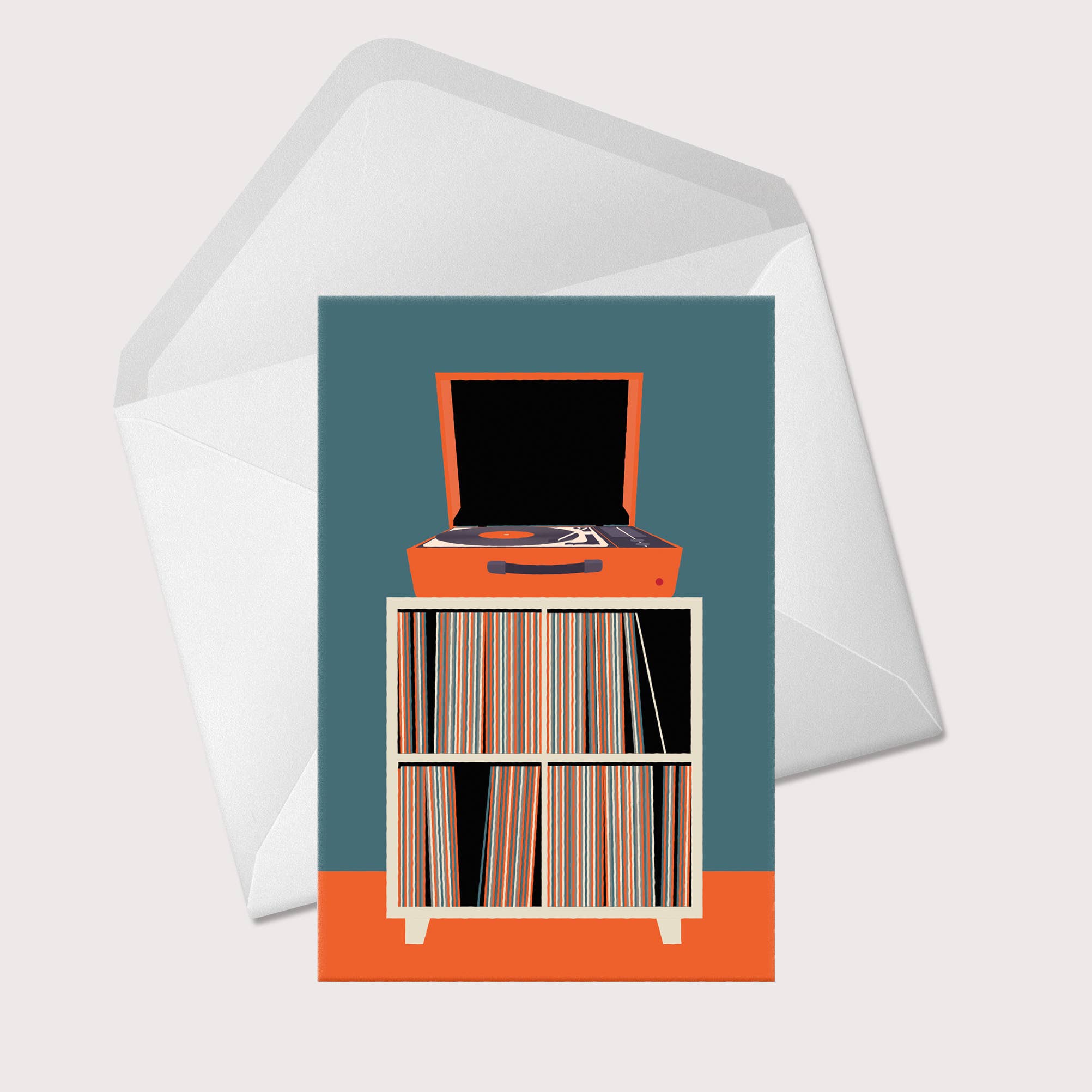 So Much Vinyl Greeting Card : Orange Gail Myerscough