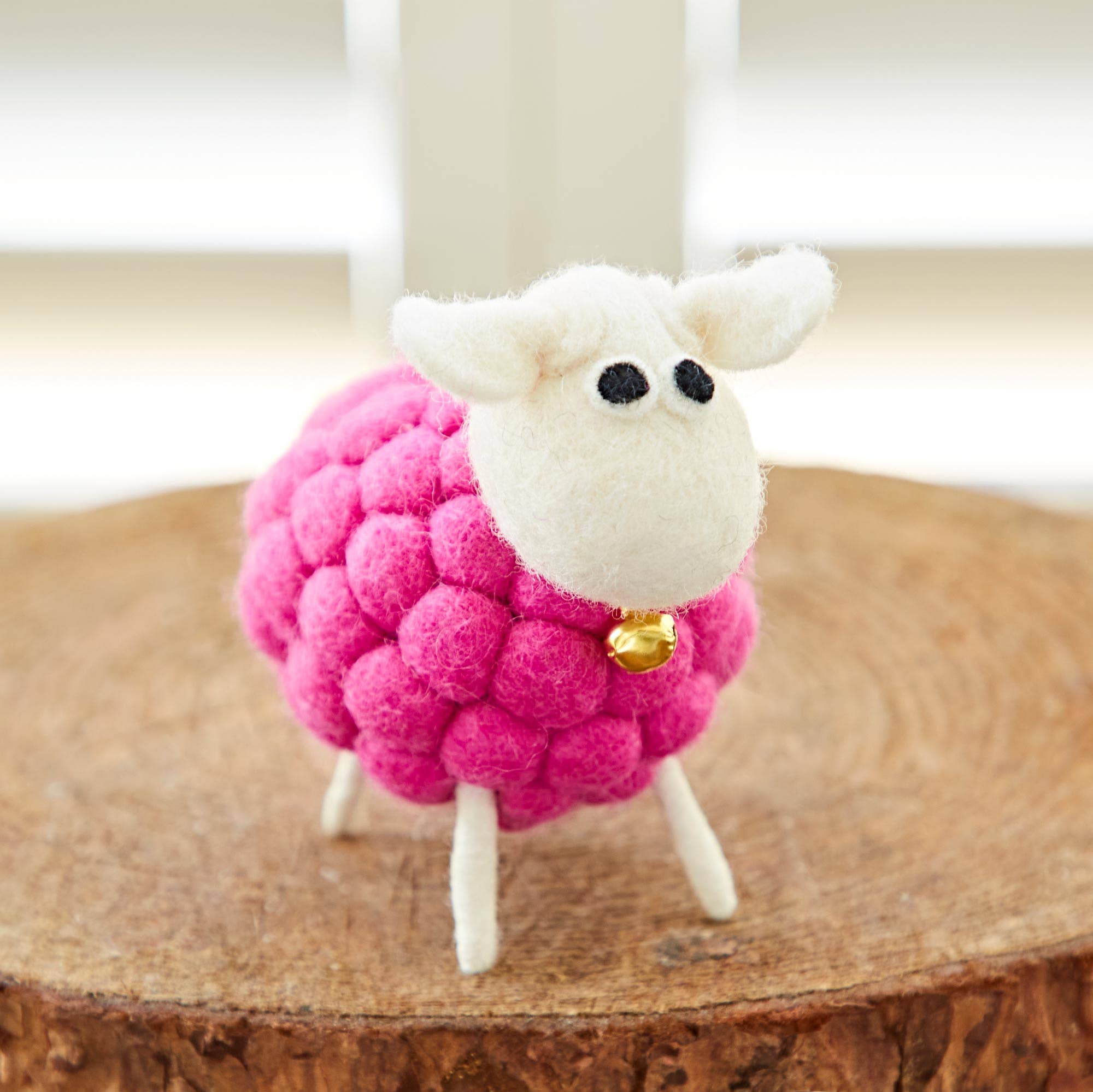 Trixi pink handmade felt sheep