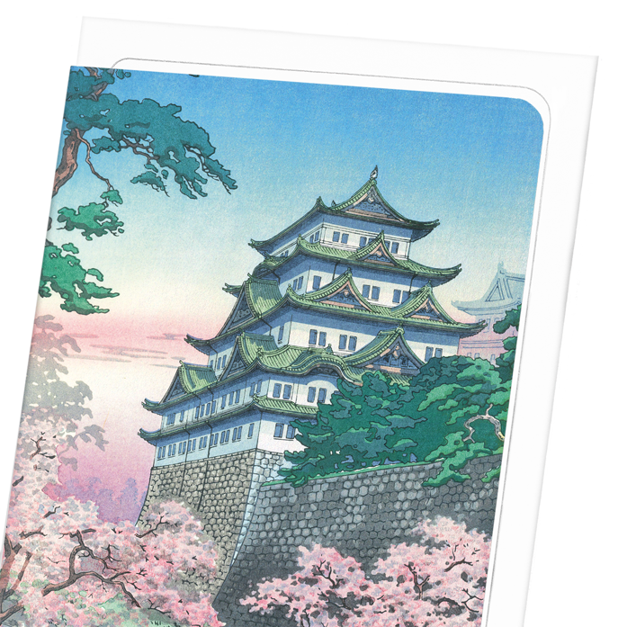 NAGOYA CASTLE IN THE SPRING: Japanese Greeting Card