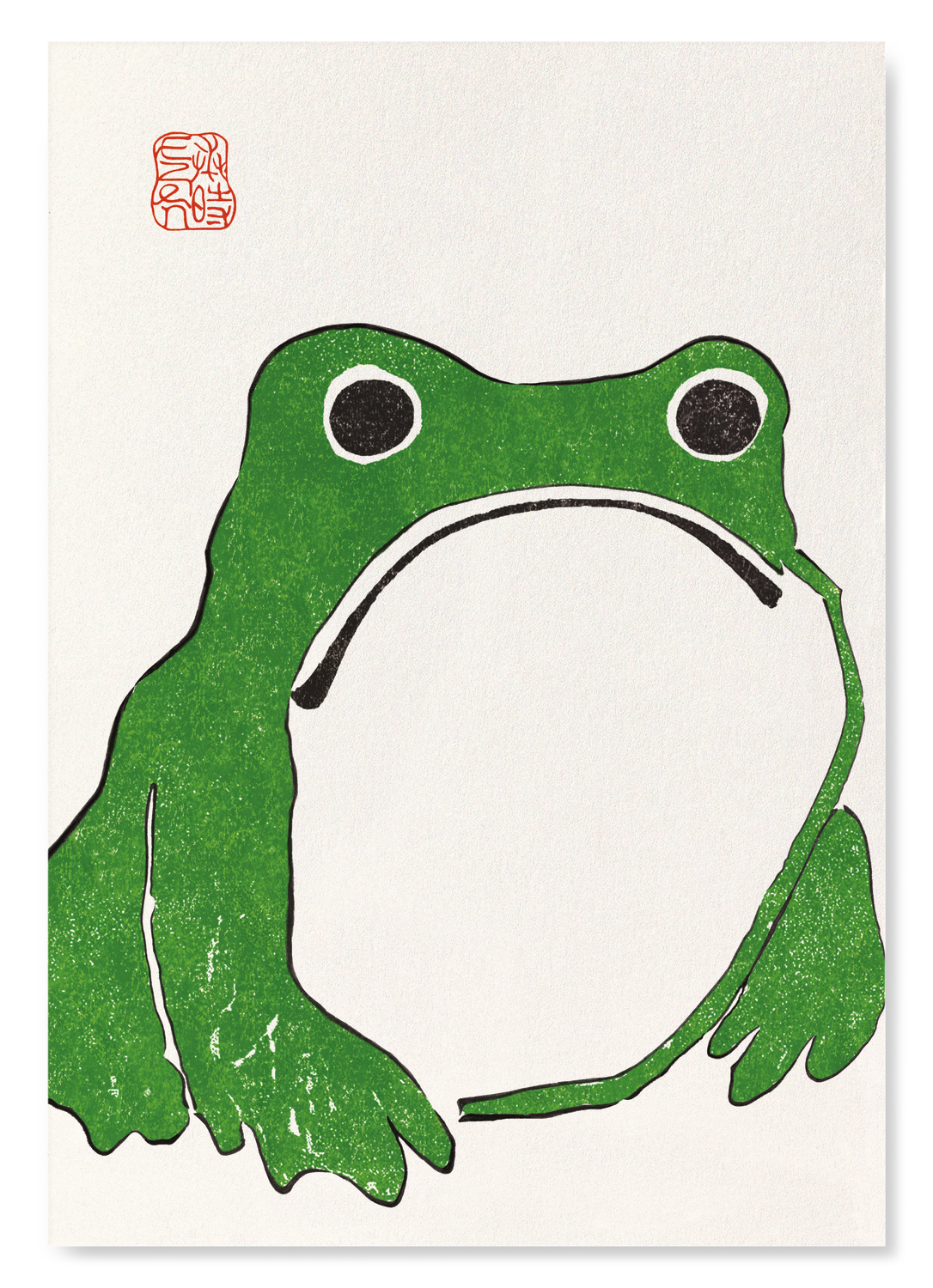 GREEN FROG: Japanese Art Print: A4