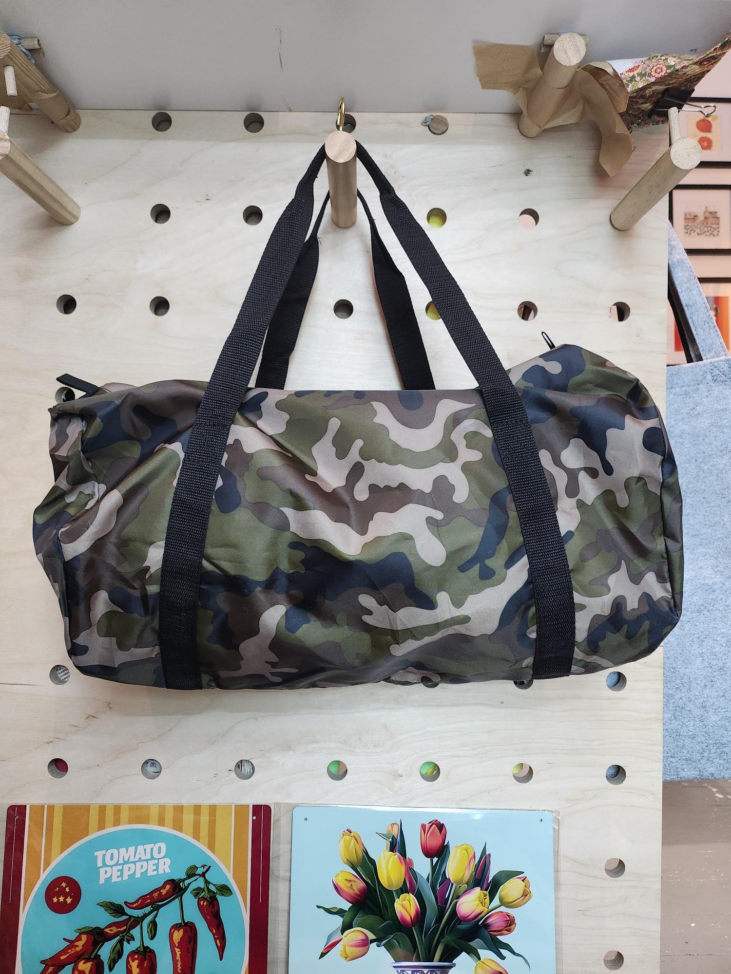 Jungle Camouflage Barrel Bag