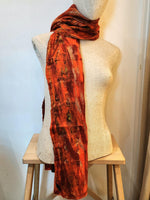 Load image into Gallery viewer, Felt and Silk Scarf - Flaming Red
