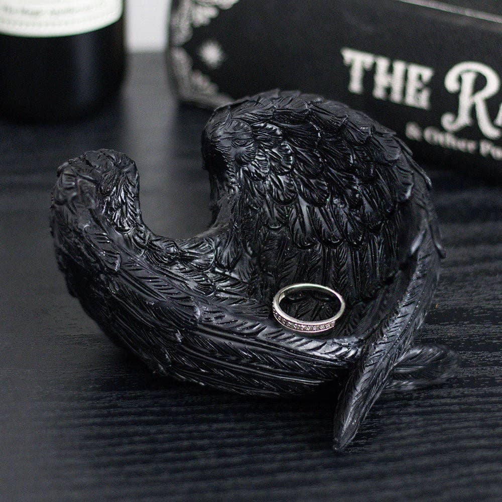 Gothic Raven Wings Trinket Dish