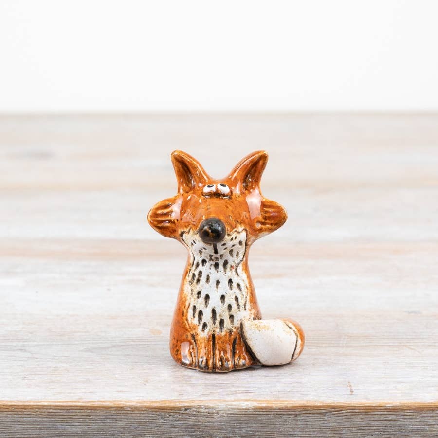Glazed Fox Decoration 8.6cm