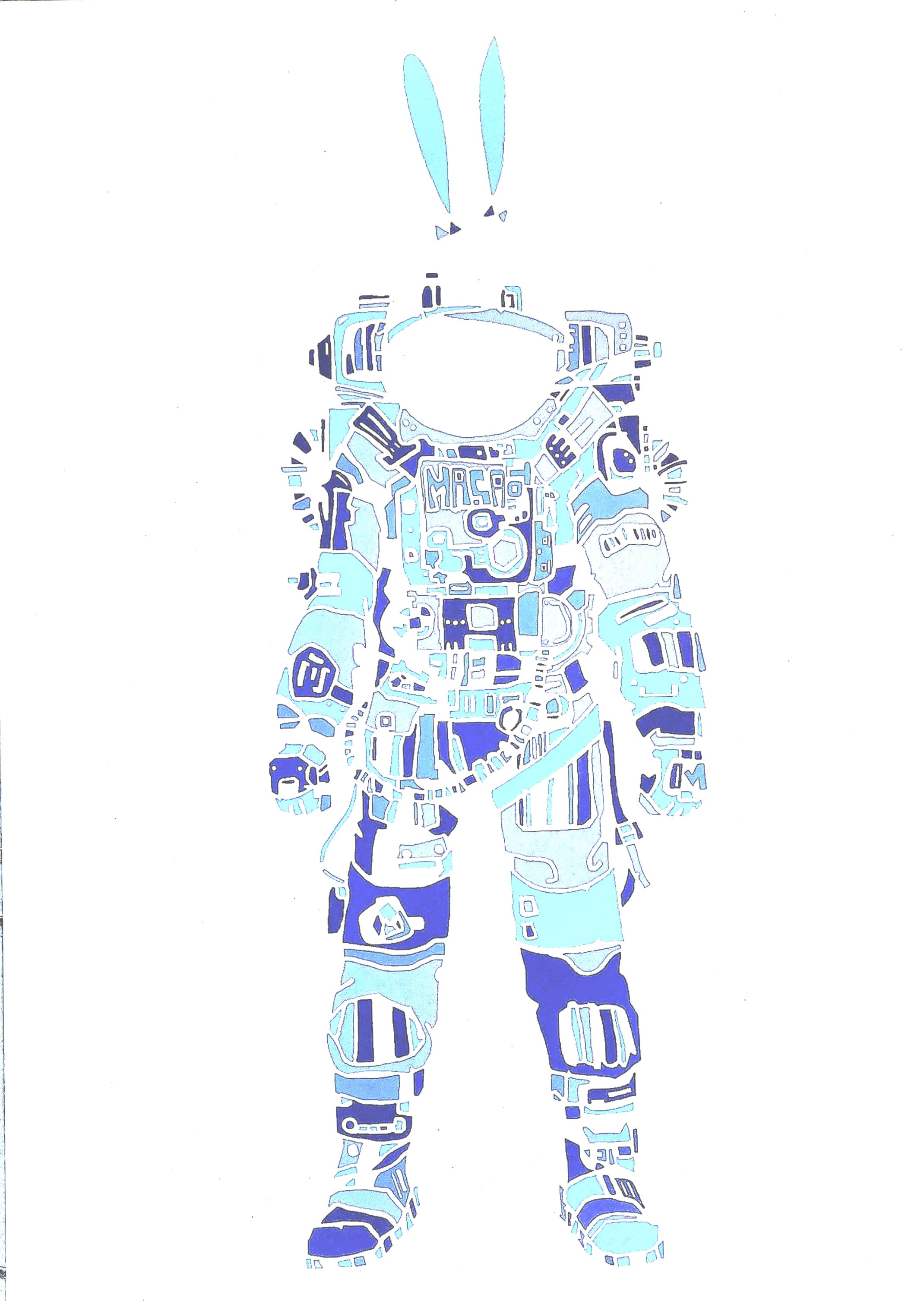 Astro Bunni A3 Art Print