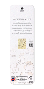 Carica l'immagine nel visualizzatore di Gallery, CATS (C.1830) WHITE: Japanese Bookmark

