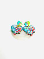 Load image into Gallery viewer, Floral Love bird statement earrings
