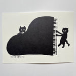 Load image into Gallery viewer, Jazz Cats Card - Piano: Single card
