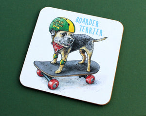 Boarder Terrier Coaster - Drinks Coaster