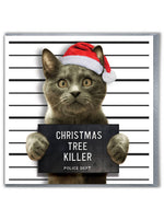 画像をギャラリービューアに読み込む, Christmas Tree Killer - Cat Mug Shot Christmas Card
