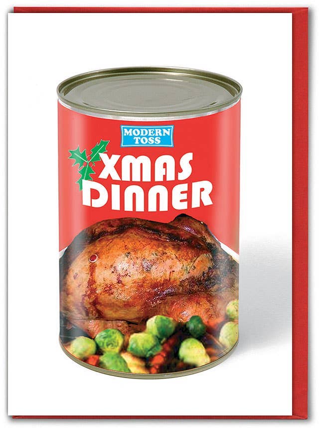 Funny Christmas Card - Xmas Dinner In A Tin
