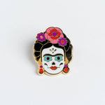 Load image into Gallery viewer, Frida Día de Muertos Pin - Artist Pin
