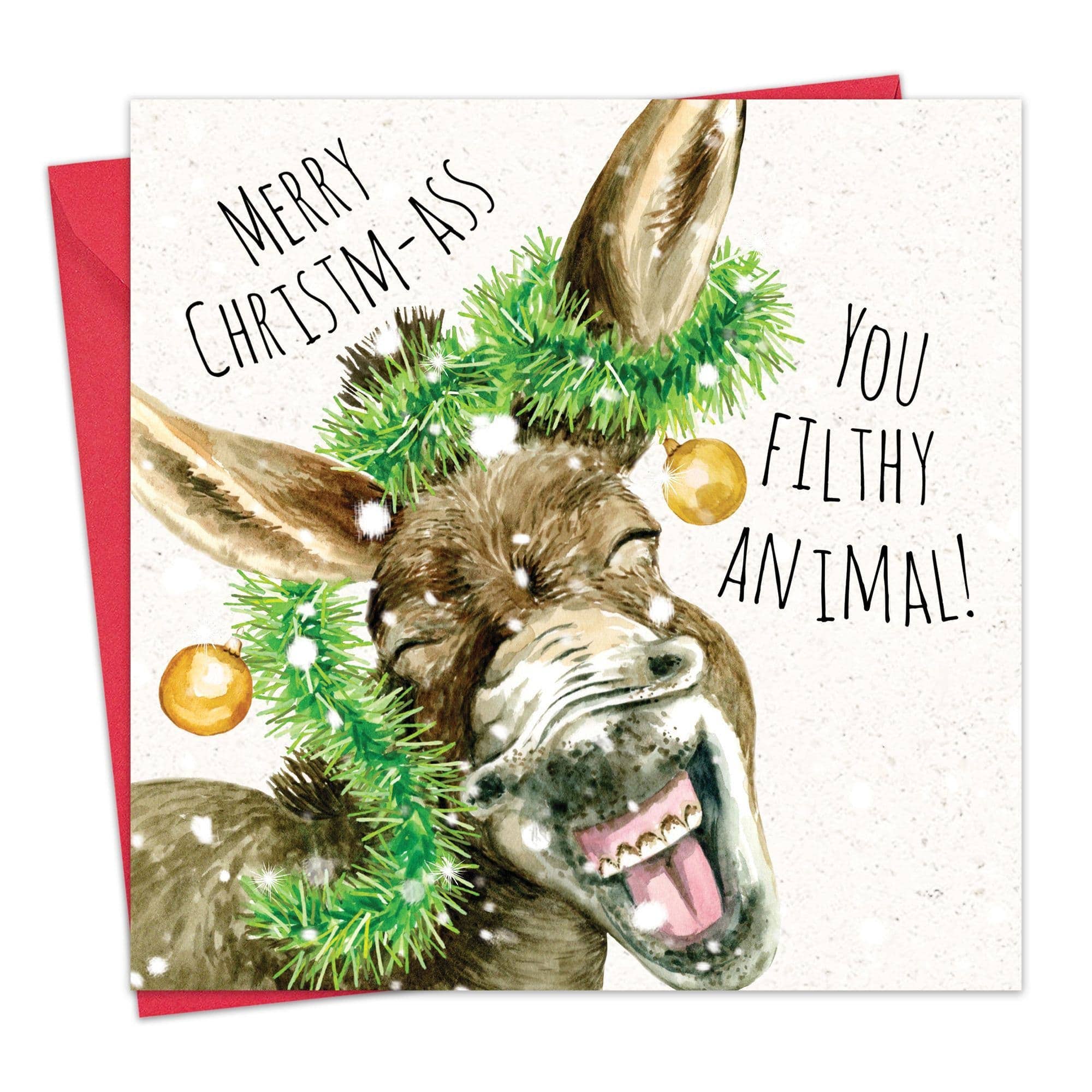 Donkey Filthy Animal - Funny Christmas Card