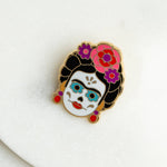 Load image into Gallery viewer, Frida Día de Muertos Pin - Artist Pin
