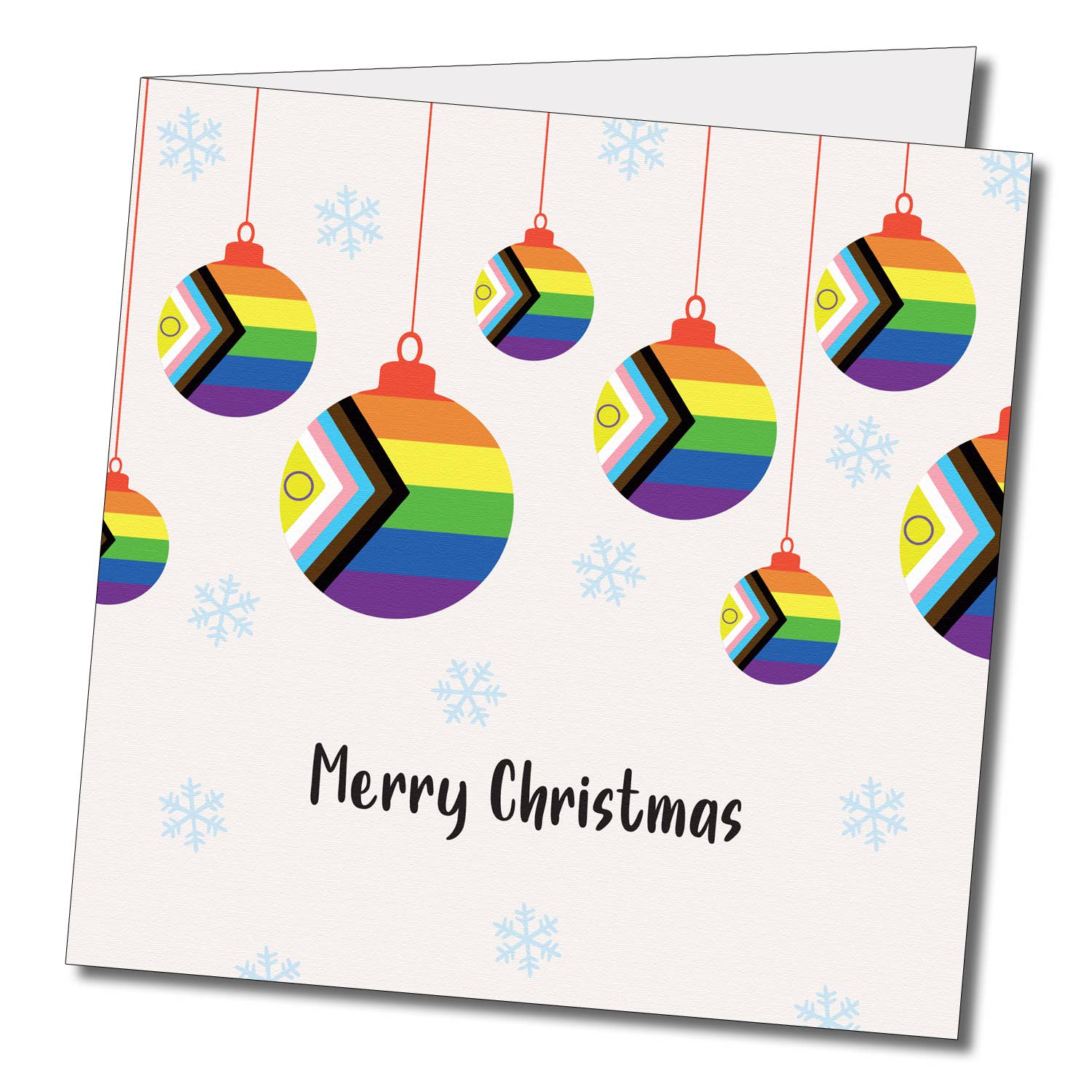 Merry Christmas Inclusive Progress Flag. Lgbtqia+ Xmas Card.