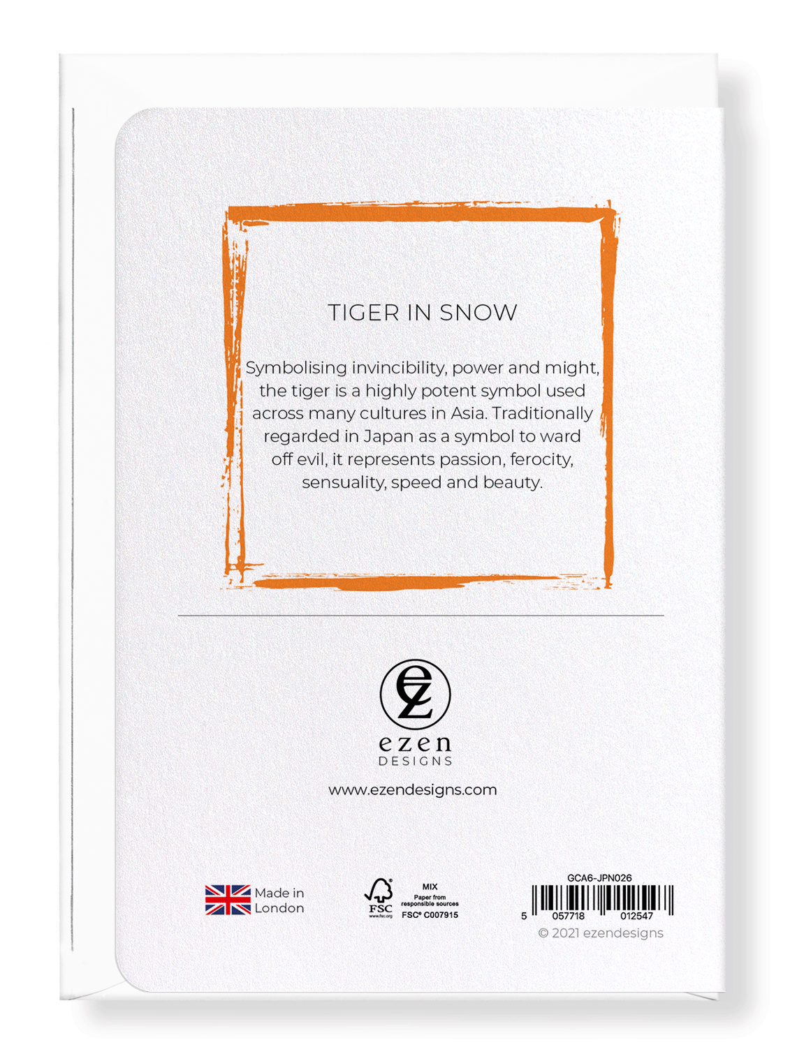 TIGER IN SNOW: Japanese Greeting Card