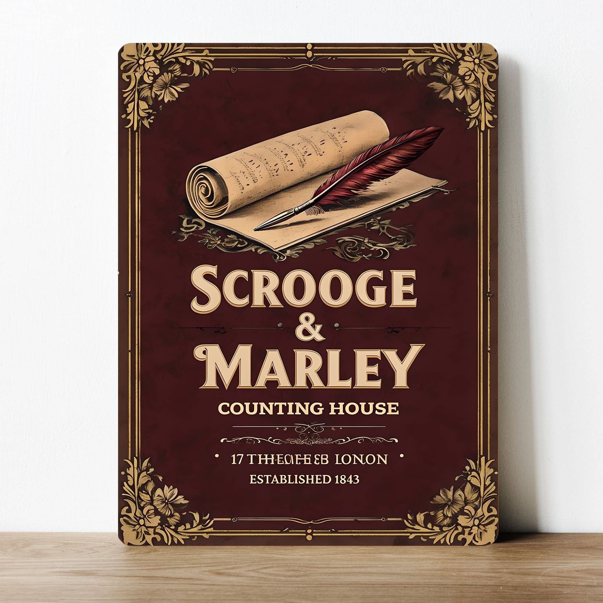 Scrooge and Marley Christmas Carol Xmas Metal Sign Plaque : 11x16inch