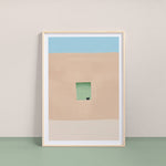 Load image into Gallery viewer, Wall with Green Door and Cat Print by Niaski
