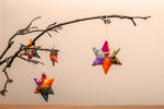 Carica l'immagine nel visualizzatore di Gallery, Upcycled Sari Hanging Star Decoration: Large
