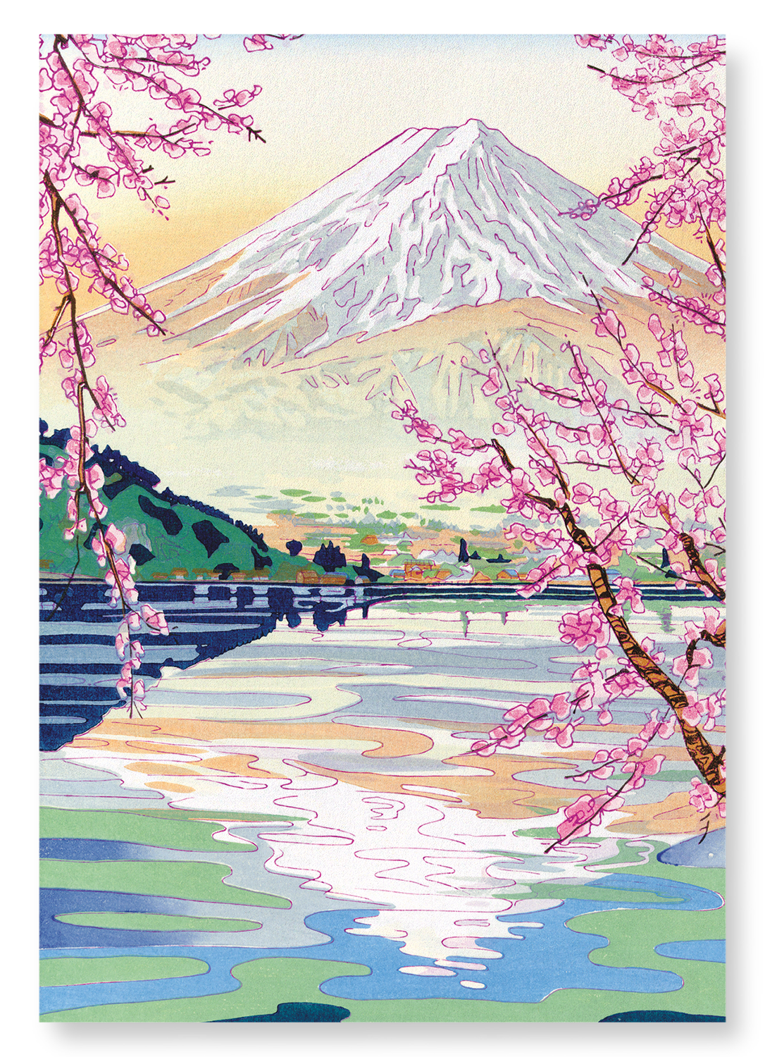 MOUNT FUJI SPRINGTIME: Japanese Art Print: A4