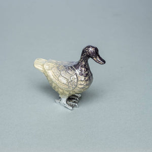 Brushed Silver Duck Small 9 cm
