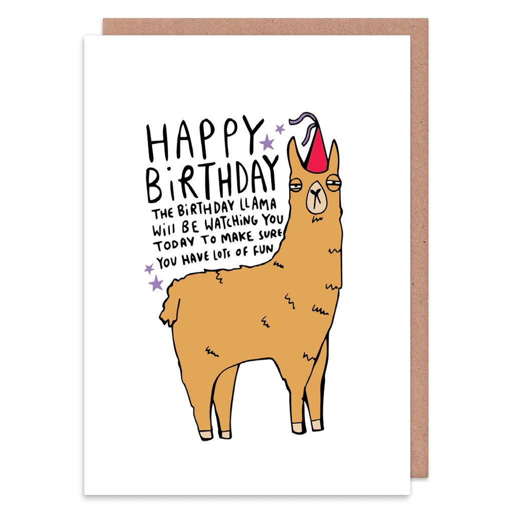 Llama birthday card by Whale and Bird