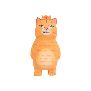 Gohobi handcrafted Wooden Large Cat Ornament - Ginger Cat