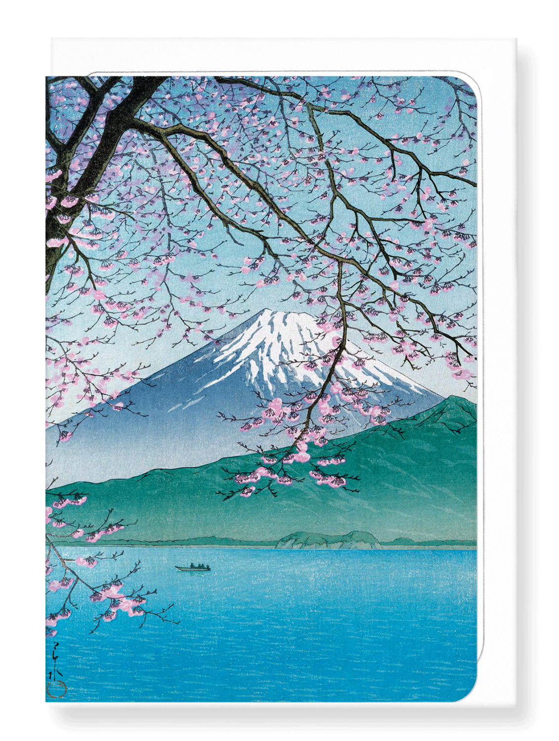 MOUNT FUJI IN SPRINGTIME: Japanese Greeting Card