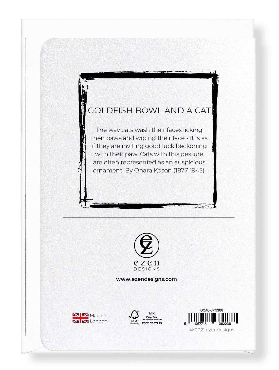 GOLDFISH BOWL AND A CAT: Japanese Greeting Card