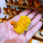 画像をギャラリービューアに読み込む, Gohobi Hand crafted yellow wooden cat ornaments unique gift
