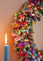 Load image into Gallery viewer, Recycled Sari Wreath Multicolour Large
