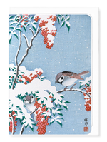 Load image into Gallery viewer, SPARROWS ON NANDINA: Japanese Greeting Card
