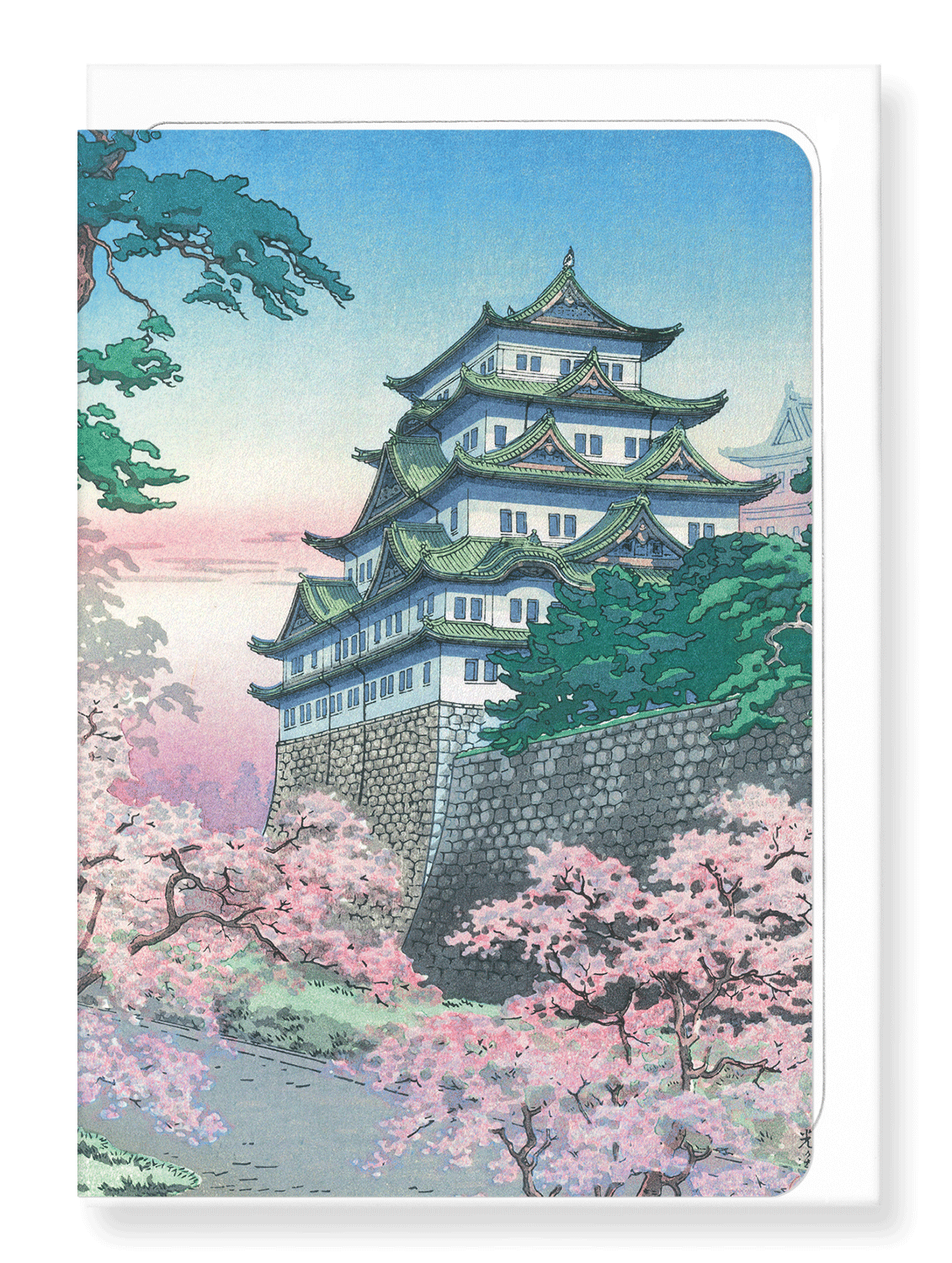NAGOYA CASTLE IN THE SPRING: Japanese Greeting Card
