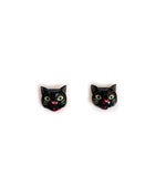 Load image into Gallery viewer, 3D Black Cat Retro Stud Earrings
