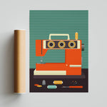 画像をギャラリービューアに読み込む, Sewing Machine unframed print: Orange / A4
