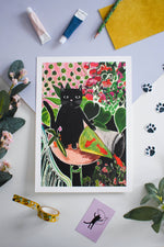 Laden Sie das Bild in den Galerie-Viewer, Catisse and the Goldfish Cat Art Print
