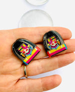 Carica l&#39;immagine nel visualizzatore di Gallery, 90&#39;s Drag Race edgy funky colourful stud earrings by Rosie Rose Parker
