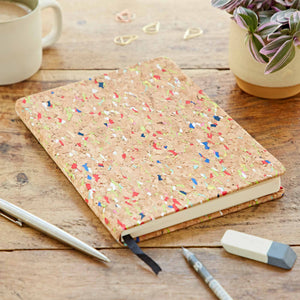 Natural Cork A5 Notebook: Multi-Colored