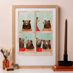 Load image into Gallery viewer, Sneaky Photo Booth Smooch – Watercolour Art Print by Mister Peebles
